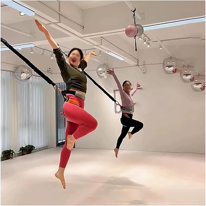 Bungee Fitness Equipment Set W/4 Sizes, Professional Latex Cord Resistance Bands For Gym, Yoga & Air Dance, Suspension Trainer Professional Home Suspension Training Kit