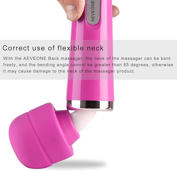 Wired Powerful Handheld Electric Massager, Strong Personal Back Massage for Sports Recovery, Muscle Aches, Body Pain (Rose red)