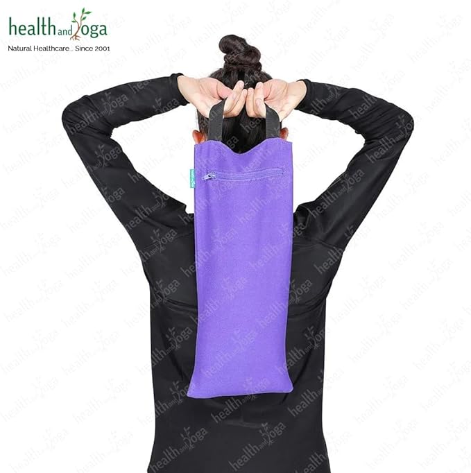 HealthAndYoga™ Yoga Sand Bags - Double Bag with Inner Waterproof Bag - Prop for Adding Weight and Support (Purple)