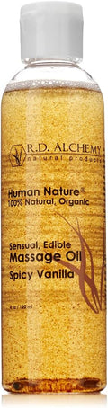 RD Alchemy - 100% Natural & Organic Edible Massage Oil - Sweet & Spicy Flavor: Spicy Vanilla - Lightweight, Silky Smooth Massage Oil with Natural Oils for a Soft, Sensual Glide and Mild Taste!