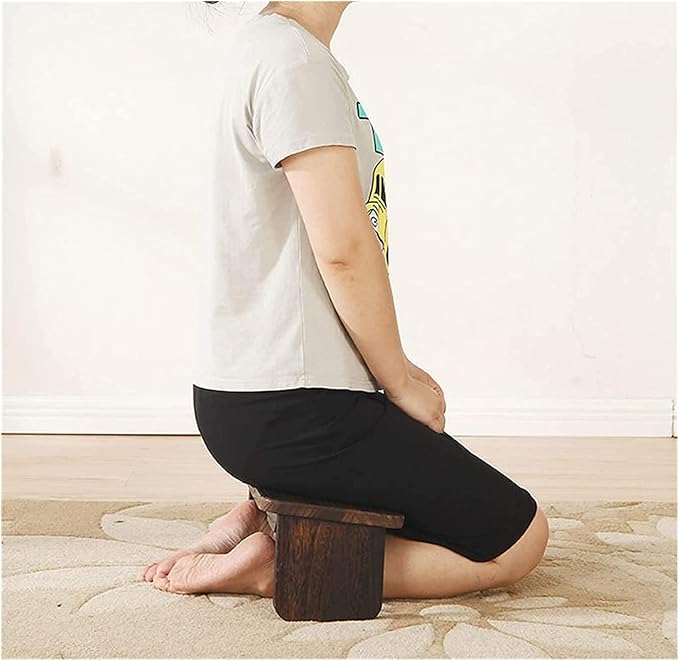 Kneeling Chair,Meditation Bench Kneeling Stool,Portable Foldable Perfect Kneeling Stool Ergonomic Yoga Bench, for Tea Ceremony, Seiza, Yoga, Praying and Healthier Sitting(Dark Brown)