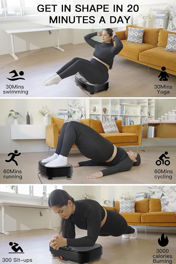 Vibration Plate Exercise Machine,Power Waver Vibration Plate Platform for Lymphatic Drainage,Whole Body Vibration Plate Machine Helps Weight Loss Shaping 330lbs