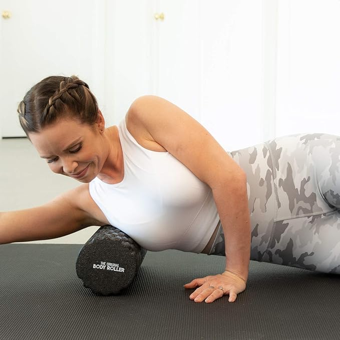 High Density Foam Roller Massager for Deep Tissue Massage of The Back and Leg Muscles - Self Myofascial Release of Painful Trigger Point Muscle Adhesions - 13" Black