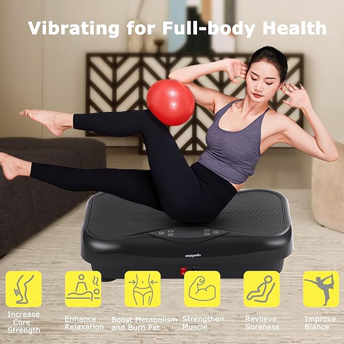 Vibration Plate Exercise Machine Vibration Platform for Weight Loss, Vibration Plate for Lymphatic Drainage Whole Body Power Shaker Home Workout Equipment