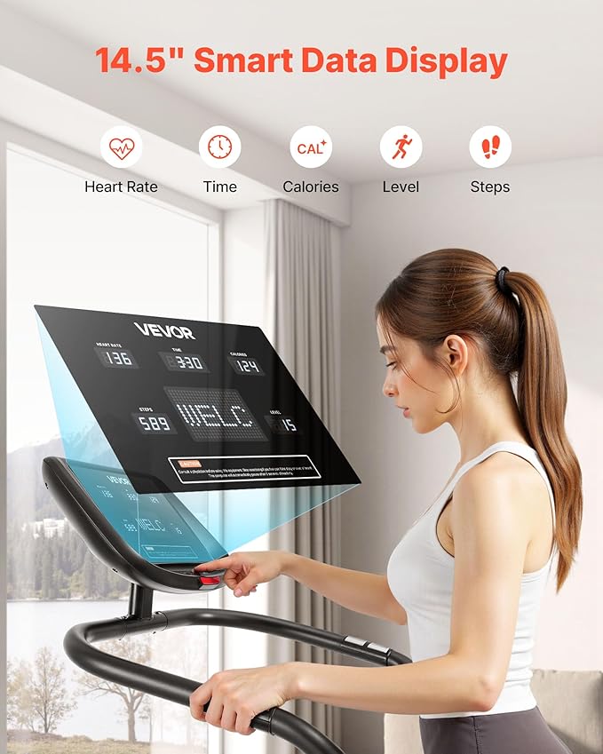 VEVOR Stair Stepper Machine, LED Screen Continuous Climbing Machines, Max Load 330 Lbs Stepping Climber for Home, 15 Speed Levels 28-168 Steps/Minute Stepmill Exercise for Cardio Lower Body