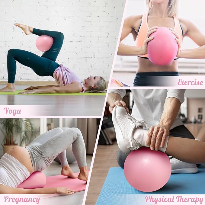 Small Pilates Ball 9 Inch Small Exercise Ball Mini Workout Yoga Balls for Gym Yoga, Core Training, Fitness, Workout, Stability, Improves Balance