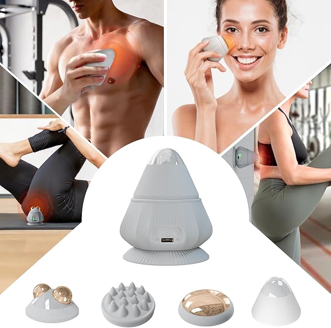 PORTHOLIC Portable Massage Ball with Mount, Conical Design