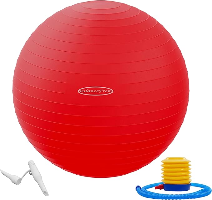 Fitvids Exercise Ball for Fitness, Yoga, Pilates with Quick Pump, Anti-Burst Slip Resistant Balance Ball