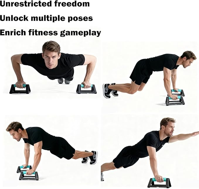 Push Up Bars for Home Workout, Triangular Stable Support with Wrist Protection & Anti-Slip Base, Strength Training Handles for Men and Women, Pushup Stands for Chest Arm Exercise -1 Pair