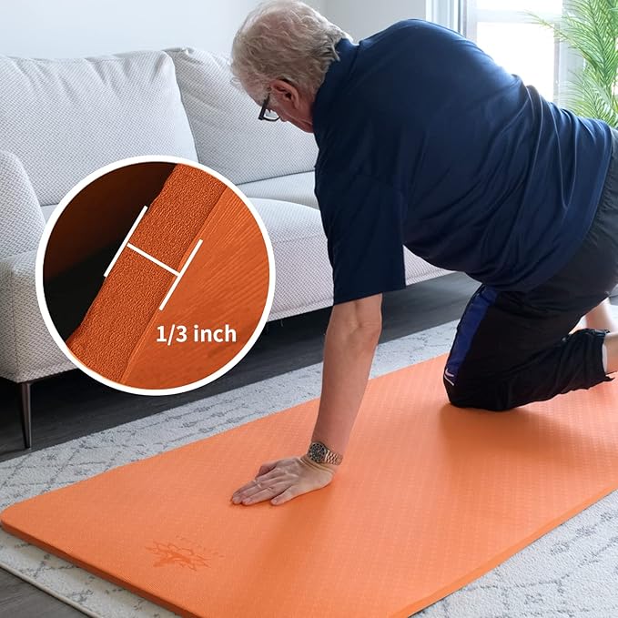 Hatha Yoga Thick TPE Yoga Mat 72"x 27"x1/3 inch Non Slip Eco Friendly Exercise Mat for Yoga Pilates & Floor Workouts