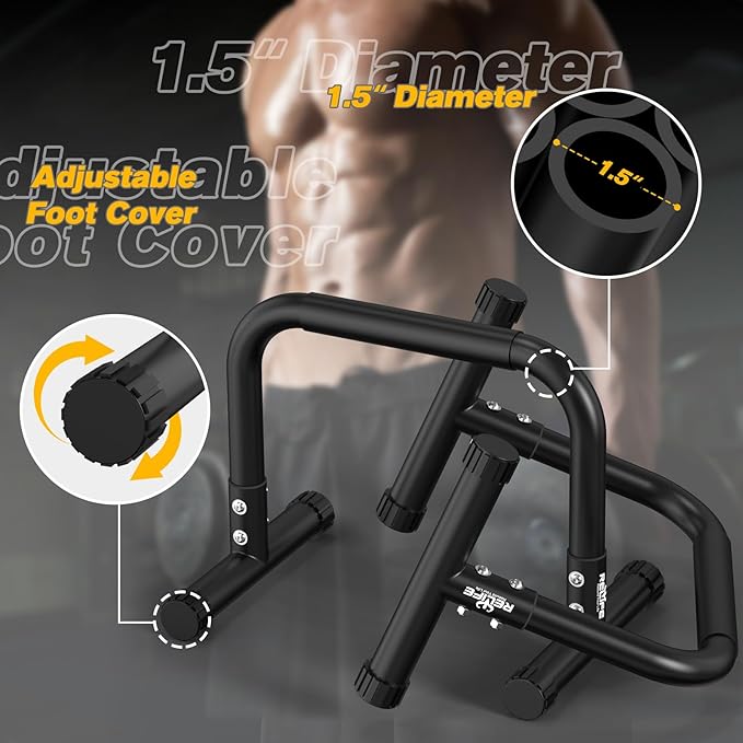RELIFE Dip Station Functional Heavy Duty Dip Bar Parallette Push Up Stand