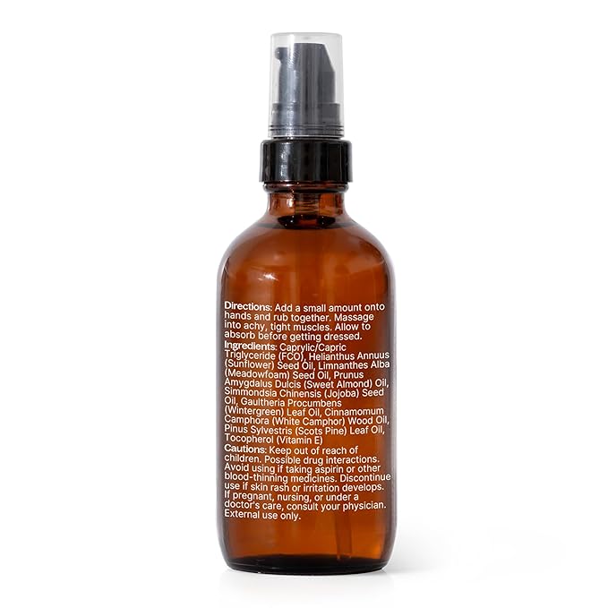 Plant Therapy Muscle Aid Body Oil 4 oz Soothes Muscles, Refreshing & Minty, Filled with Vitamins, Minerals & Unsaturated Fatty Acids