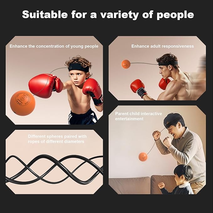 Boxing Reflex Ball - Improve Speed, Agility & Coordination - Perfect for Boxing Training & Fitness Workouts