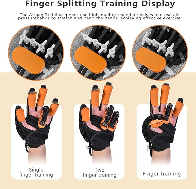 Rehabilitation Robot Gloves for Stroke Recovery Hemiplegia Finger Hand Function Rehabilitation Therapy Arthriti Glove (Left Hand, L)