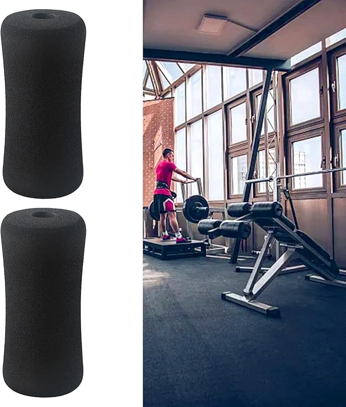 Fitness Equipment Foot Foam Pads Rollers Replacement Set for Weight Bench Leg Extension Home Gym Exercise Machines for 22-25mm Tube Diameter Black 2 Pieces(23 * 90 * 170mm)