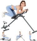 4-in-1 Rowing Machine, Ab Machine – Foldable Full Body Workout Equipment with Resistance Bands for Home Cardio, Strength, and Core Training – Black