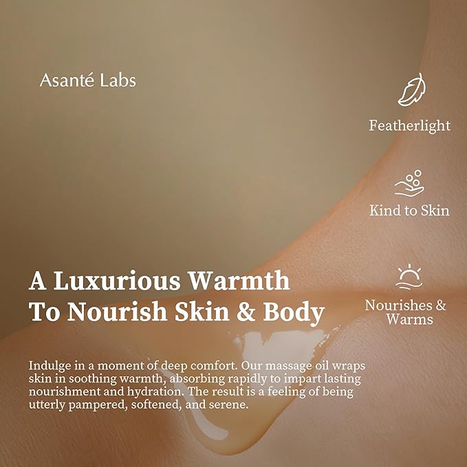 Warming Body Massage Oil for Sore Muscle Massage Therapy 10 Fl Oz, Massage Oils for Deep Muscle Relaxing & Joint Comfort, Body Oil Infused with Ginseng, Galangal & Mugwort, All Skin Types Men & Women