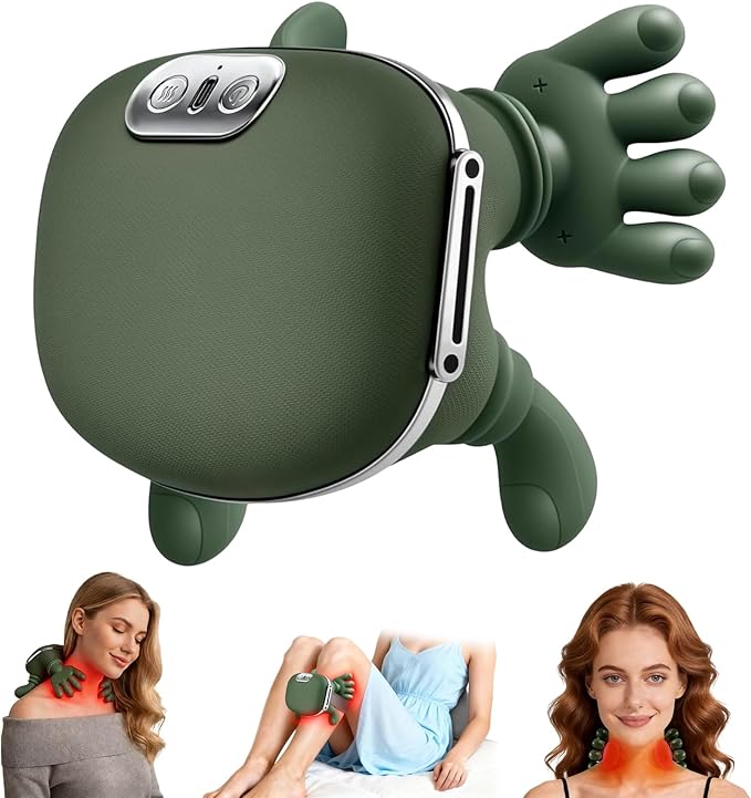 Shoulder & Neck Massager with Heat, 4D Bionic Heated Neck Massager with Fingers Simulates a Real Palm Massage for Comfort, 3 Intensity Levels + 2 Heat Settings Relax Muscle Tension
