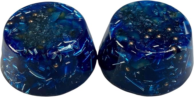 2 Transparent Blue Small Tower Buster Crystal Orgone Generator Energy Accumulator 528Hz/7.83Hz/Advance Harmonics Many Beautiful Ingredients and Colors!! (Transparent Blue)