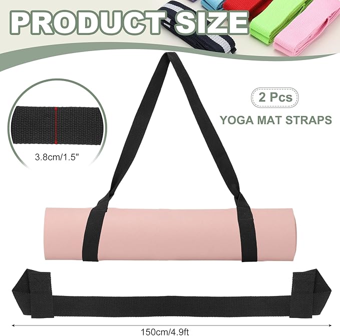 Yoga Mat Straps for Carrying, Adjustable Exercise Mat Sling Holder Multi Purpose Mats Carrier