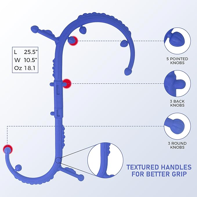 Massage Stick,Handheld Trigger Point Back and Neck Massager Cane, Deep Tissue Self Massage Tool for Muscle Knots and Myofascial Release,for Pain Relief and Muscle Recovery,Blue