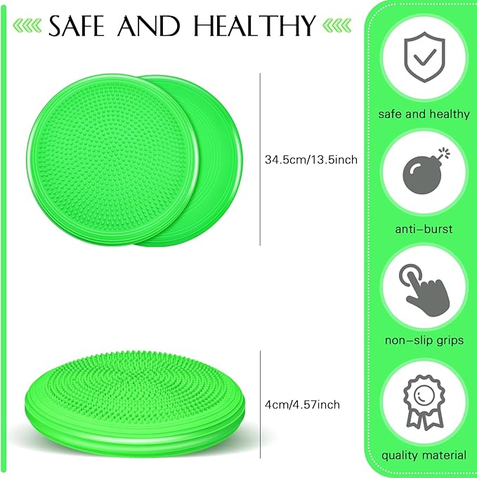 Libima 8 Pcs Wiggle Seat Inflated Wobble Cushion Sensory Seat Flexible Balance Board Balance Disc for Men Women Physical Exercise Improving Posture Home Office