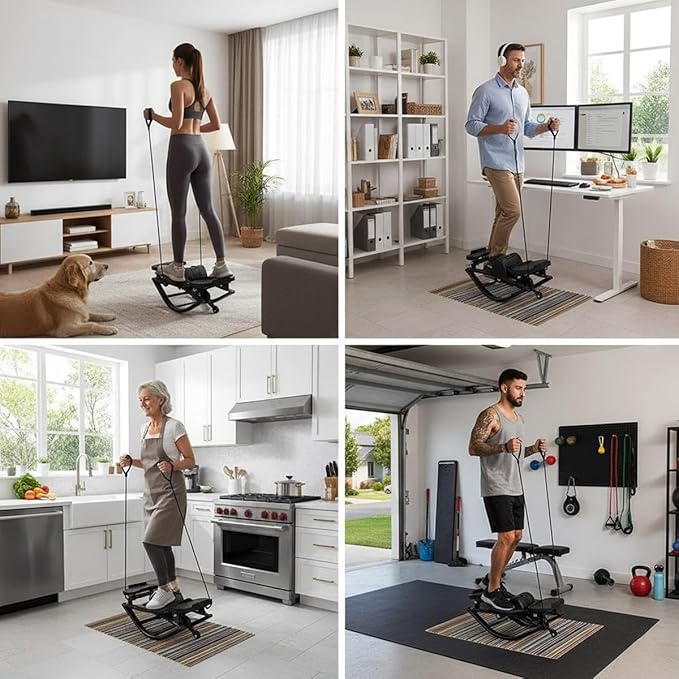 Rock Stepper Side to Side, Rocking Stepperfor Exercise at Home, with Digital Display, Portable Compact Lateral Motion Steppers for Legs, Glutes, Absz for Apartment Office