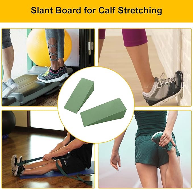 Yoga Foam Wedge Blocks - Calf Stretcher Height Foam Tool, Calf Raise Wrist Support | Professional Squat Knee Pad, Support Foam Incline Stretch Slant Boards for Balance Strength Fitness