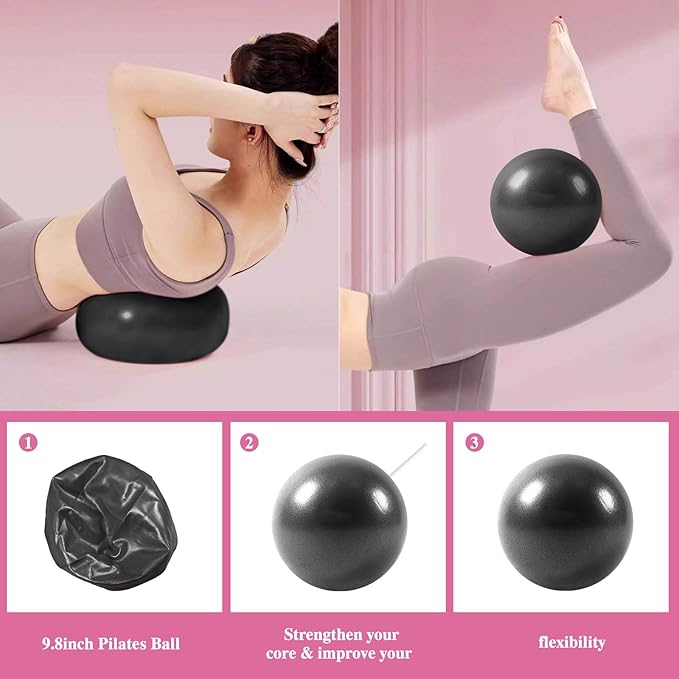 13 PCS Pilates Equipment Kit for Women,Pilates Ring and Ball Set with Resistance Bands,Core Sliders, Socks, Bag & Guide for Starter Home Workout Fitness Gym Essentials