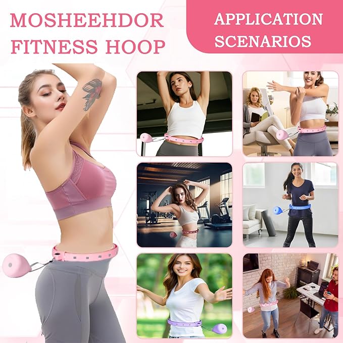 2025 New Silent Smart Weighted Fitness Circle, Weighted Circle for Adults Weight Loss,18 Detachable Links Waist 30"- 50", Exercise Circle for Women & Men