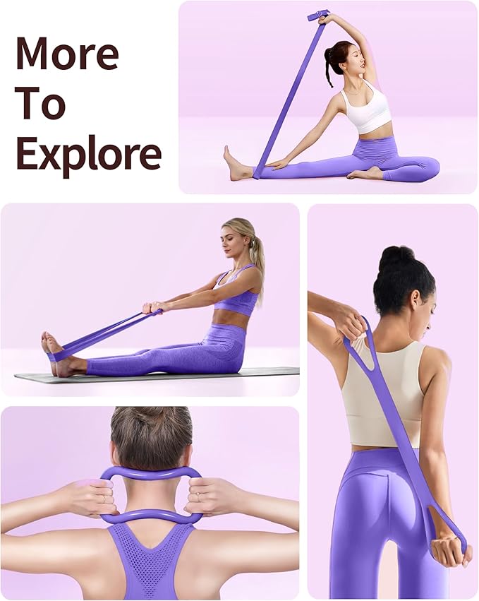 Home Pilates Kit for Women, Essentials Pilates Equipment Set with 14‘’ Pilates Ring and Mini Ball, 5 Resistance Bands & Accessories, Tutorial Charts, Pilates Ring Set for Beginners Workout at Home