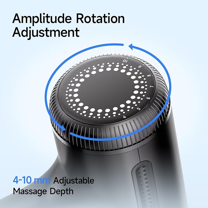 Super Mini Massage Gun Deep Tissue, Muscle Massager with Adjustable Amplitude, Portable Handheld Percussion Massager, Quiet for Home, Gym & Travel, Dark Gray