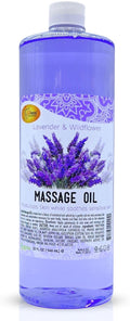 SPA REDI - Massage Oil, Lavender, 32 Oz - Professional Full Body Massage Therapy, Manicure, Pedicure - Relax Sore Muscles and Repair Dry Skin, Enhanced with High Absorption Oils and Vitamin E