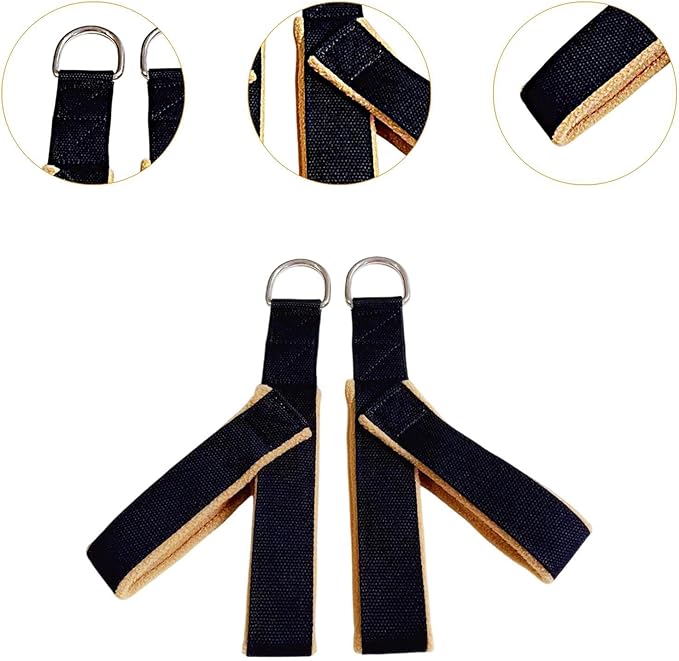 2Pcs Pilates Straps Reformer Straps D Ring Core Waist Back Leg Y Loops Fitness Straps Yoga Straps for Exercise Men Home Women