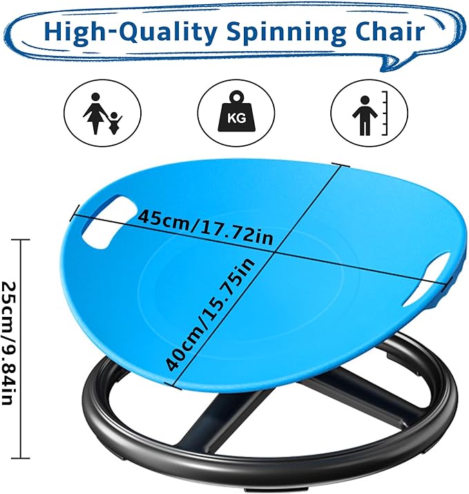 1 Durable Plastic Rotating Sensory Chair - Pilates Stability Chair, Oval Eggshell Design, Upgraded Non-Slip Base, Office Stool, Training And Rehabilitation Equipment, Suitable For Home Use (blue)