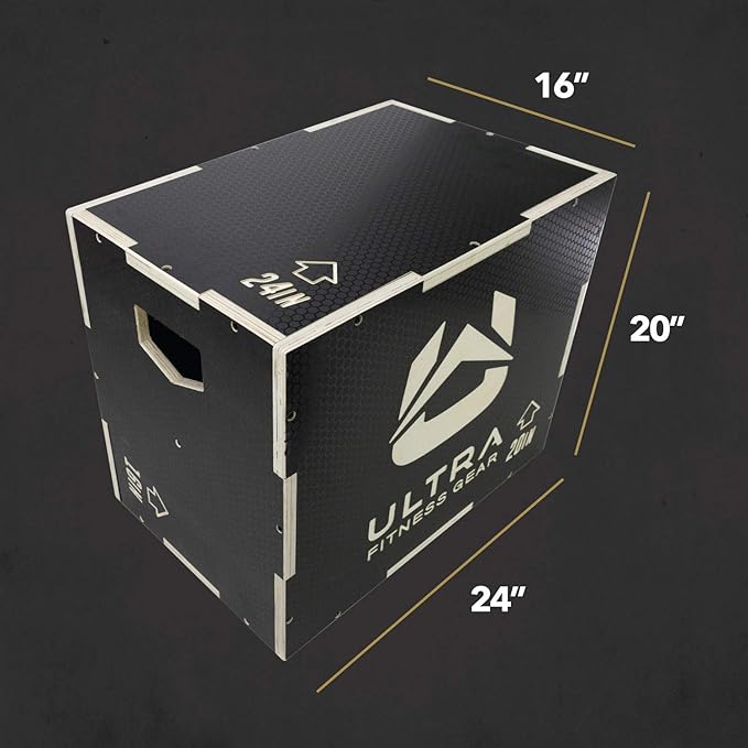 Wooden Plyo Box, 31 Plyometric Jump Training Squat, Step Up, Jumps & More Workout Size S, M, L, XL