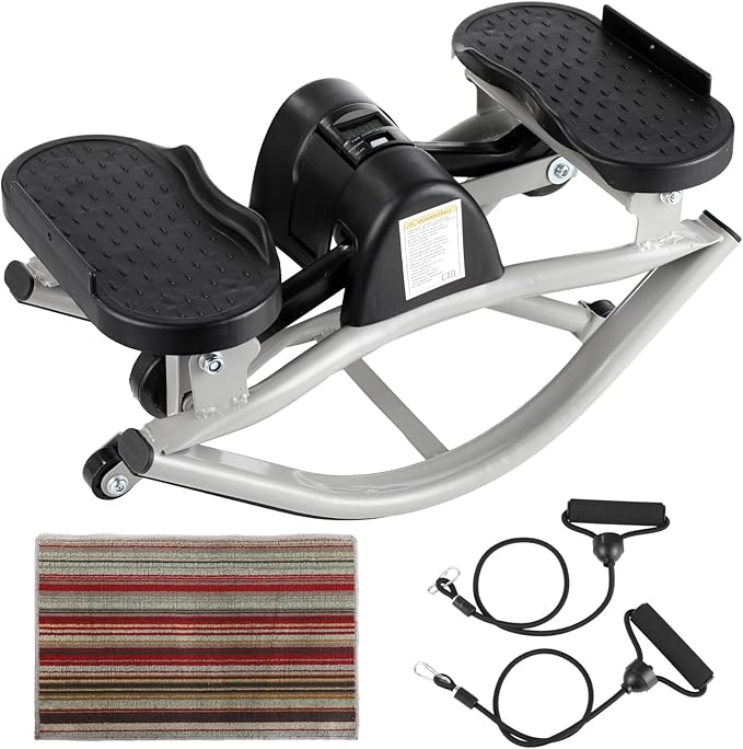 Lateral Rocking Fitness Stepper, Side-to-Side Mini Stepper with LCD Counter, Low-Impact Home Cardio Lateral Steppers Machine for Legs Glutes Core, Compact Portable Under-Desk Workout, No Assembly
