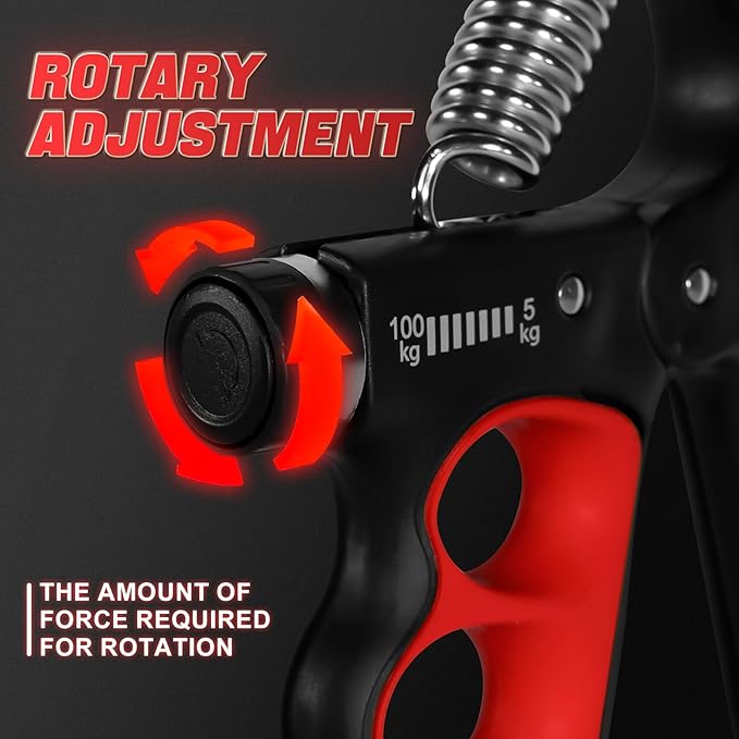 Grip Strength Trainer, Adjustable Resistance Forearm Strengthener with 11-220Lbs (5-100KG), Digital Counter, Ergonomic Hand Gripper Strengthener for Musicians, Athletes & Injury Recovery