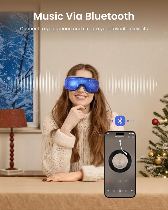RENPHO Limited Edition Eye Massager with Heat and Cooling Voice Control, FSA Eligible HSA Mothers Day Birthday Gifts for Mom Women Men Her Him, Eye Mask for Migraines Relief, Eyeris 3 Reduce Dry Eyes