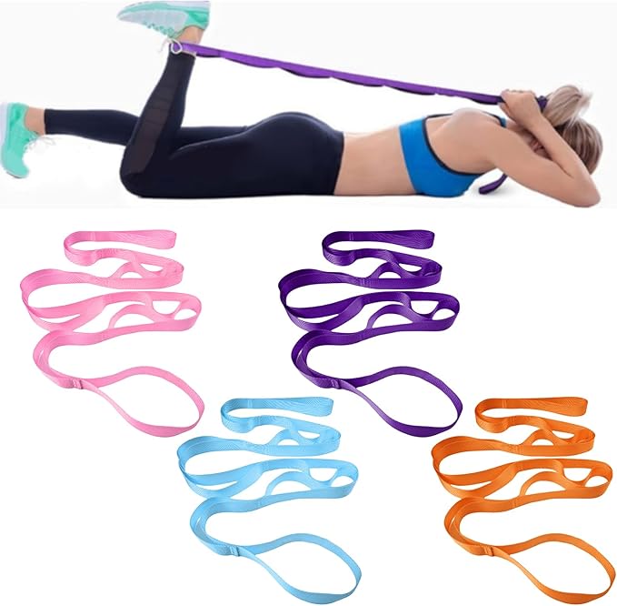 Stretching Strap Pilates Strap For Physical Therapies 10 Loop Pilate Strap Stretching Not-Elastic Exercise Stretch Strap