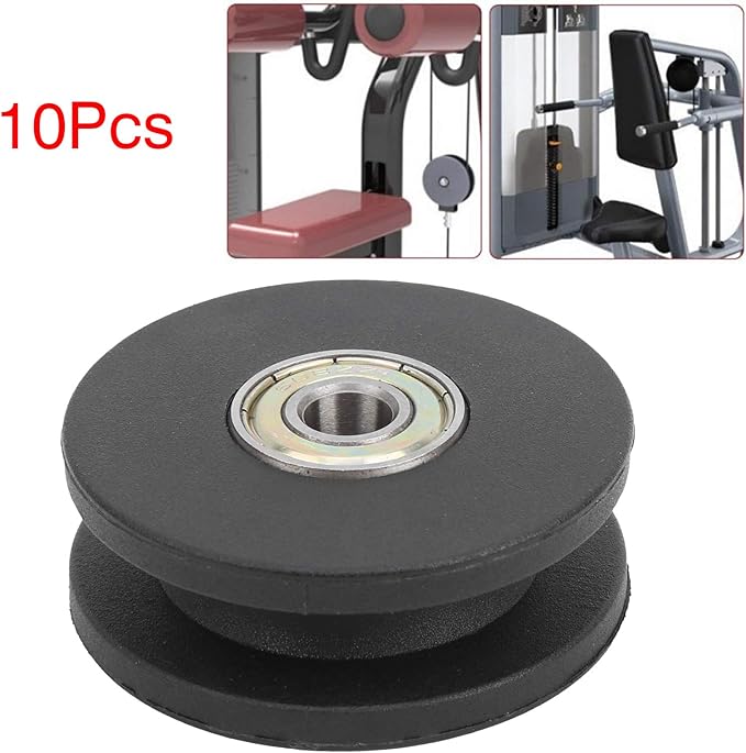 10pcs 50mm Nylon Fitness Bearing Pulley, Gym Pulley Accessory, Durable Home Gym Attachments for Strength Training, Lightweight Exercise Equipment with Smooth Rotation, Compatible
