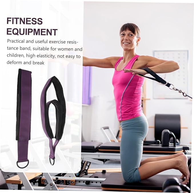 Milisten 2pcs Pilates Straps Fitness Exercise Band Bodybuilding Tension Band Fitness Ropes Pilates Ring