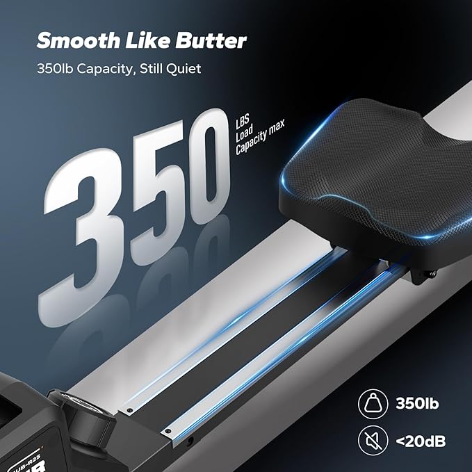 MERACH Foldable Rowing Machines for Home, Magnetic Rowing Machine with 16-Level, Compact Row Saves 20% Space, 350 LBS Load Capacity, Free MERACH App and 1000+ Champion Coaching Course & Games