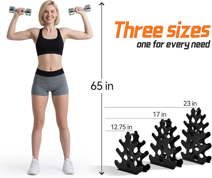4 Tier Dumbbell Rack, Weight Rack For Home Gym, Dumbbell Stand for Free Weights