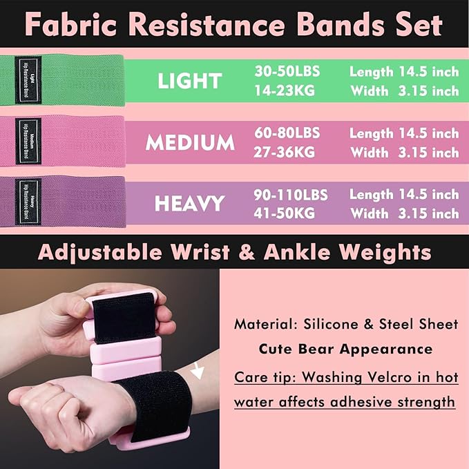 Pilates Ring Kit with Adjustable Ankle Wrist Weights, Resistance Bands, Ball, Pilates Equipment Ball for Home Workout to Tone, Sculpt and Strengthen, Fitness Magic Circle Rings for Yoga Women