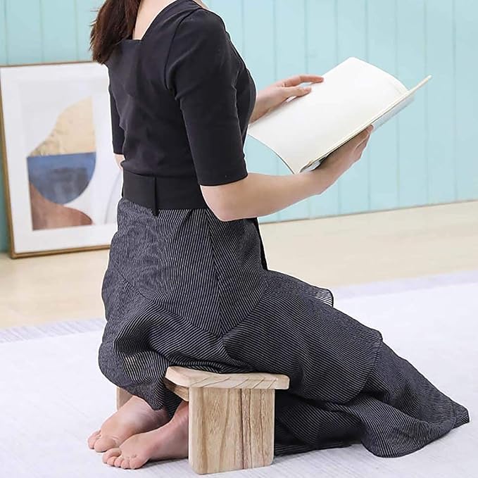 Wooden Meditation Bench (18x8x6in), Foldable & Ergonomic Meditation Stool, Sturdy Prayer Bench, Comfortable for Kneeling or Sitting, Perfect for Deeper & Longer Meditation