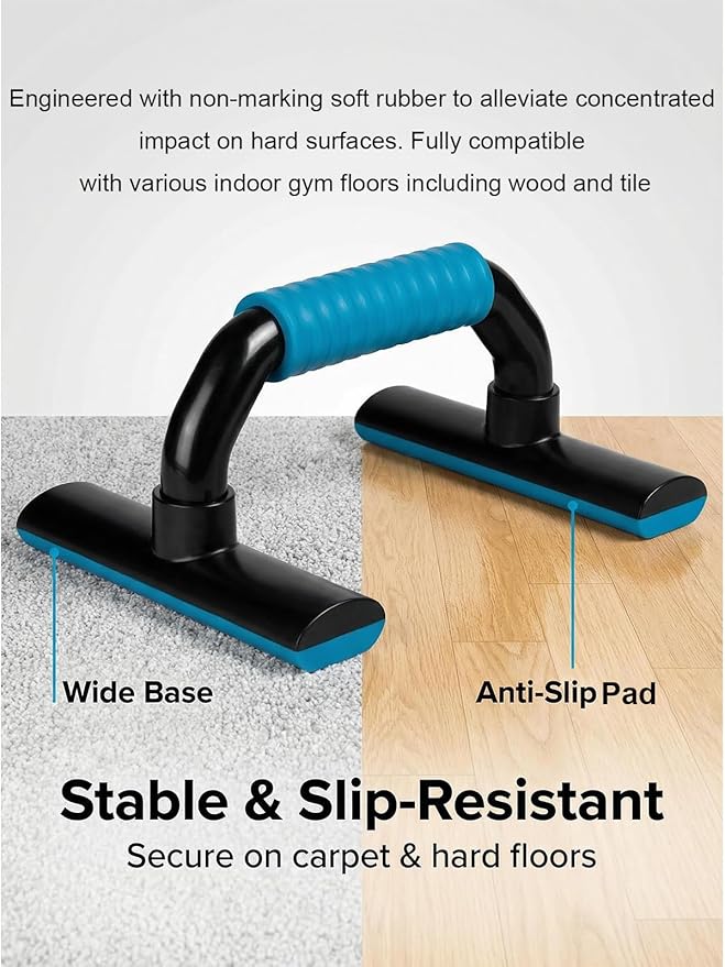 Push Up Bars Strength Training - Pushup Handles With Rubber Grip, Home Fitness Equipment with Anti-Slip Sturdy Structure Floor Workouts Push Up Stands for Man Women