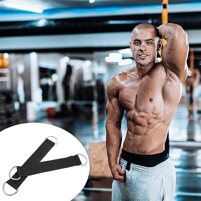 2pcs Pulley Hanging Straps Fitness DIY Swing Straps Black Pulley Rope Accessories for Strength Training and Gym Cable Attachments