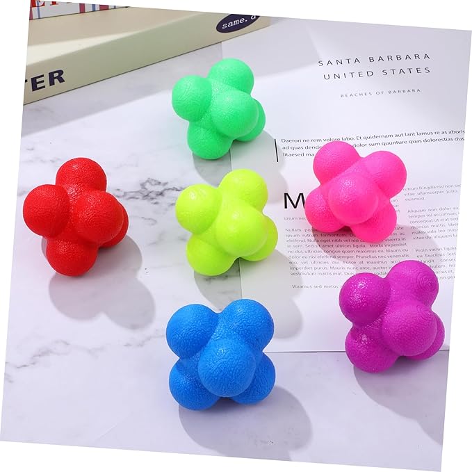 BESPORTBLE 6pcs Hexagonal Reaction Balls Fitness Training Equipment for Agility Reflex and Coordination for Indoor Fun and Sports Practice