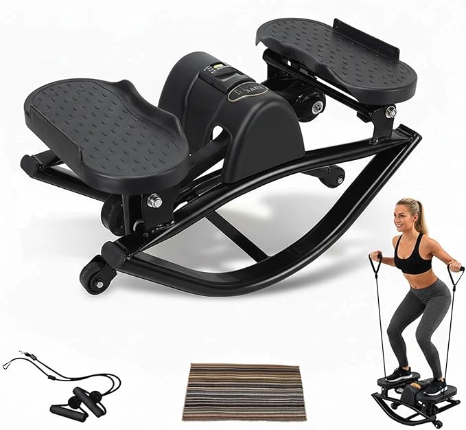 Rock Stepper Side to Side, Rocking Stepperfor Exercise at Home, with Digital Display, Portable Compact Lateral Motion Steppers for Legs, Glutes, Absz for Apartment Office